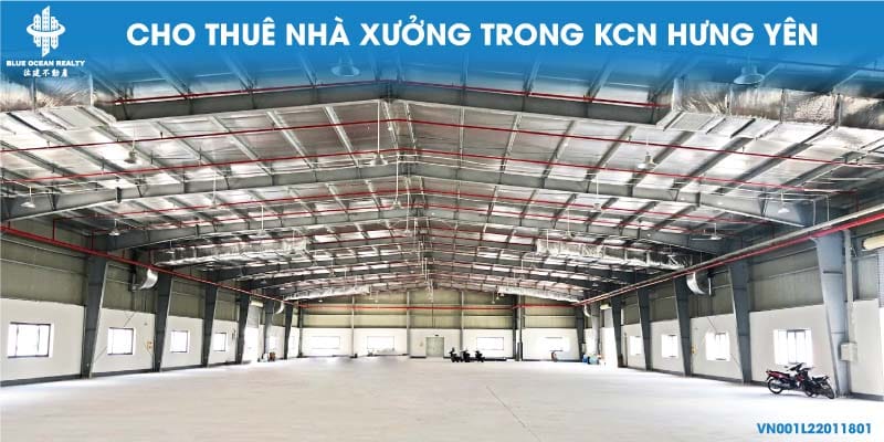 Cho thuê nhà xưởng trong KCN tỉnh Hưng Yên