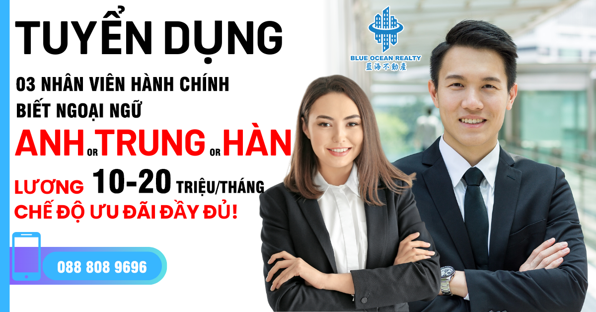 Tuyển nhân viên hành chính Tiếng Trung, Tiếng Anh, Tiếng Hàn