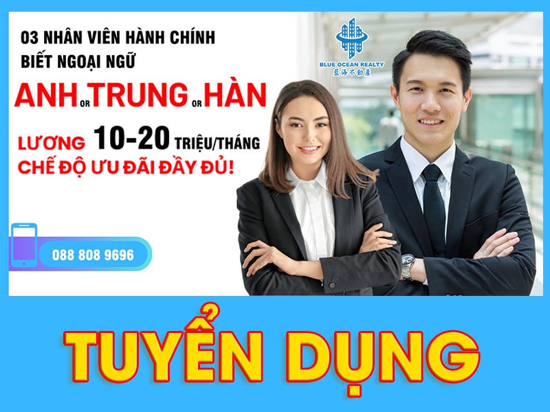 Tuyển nhân viên hành chính Tiếng Trung, Tiếng Anh, Tiếng Hàn