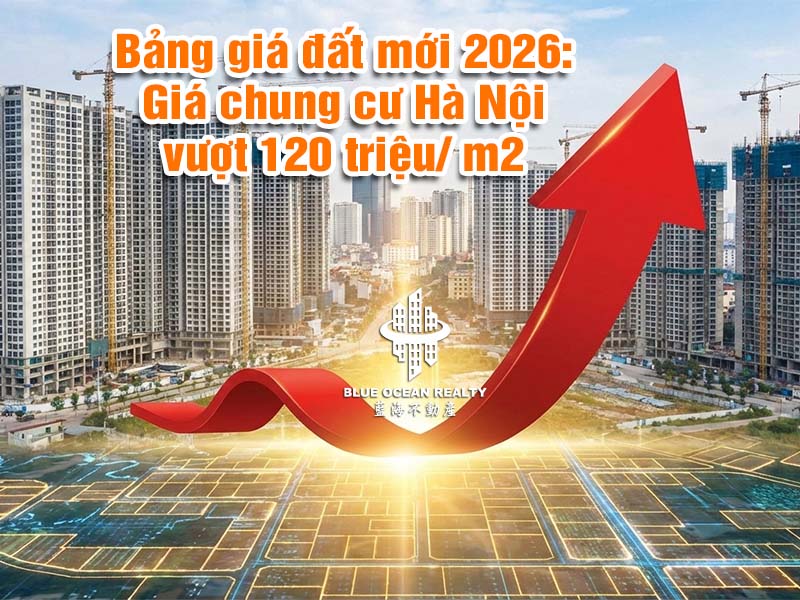 Bảng giá đất mới 2026: giá chung cư Hà Nội vượt 120 triệu/ m2