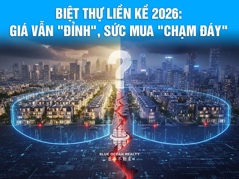 Biệt thự liền kề 2026: Giá vẫn "đỉnh", sức mua "chạm đáy"