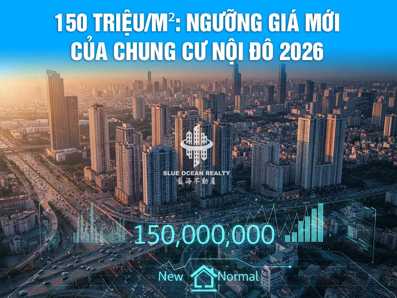 150 triệu/m²: Ngưỡng giá mới của chung cư nội đô 2026