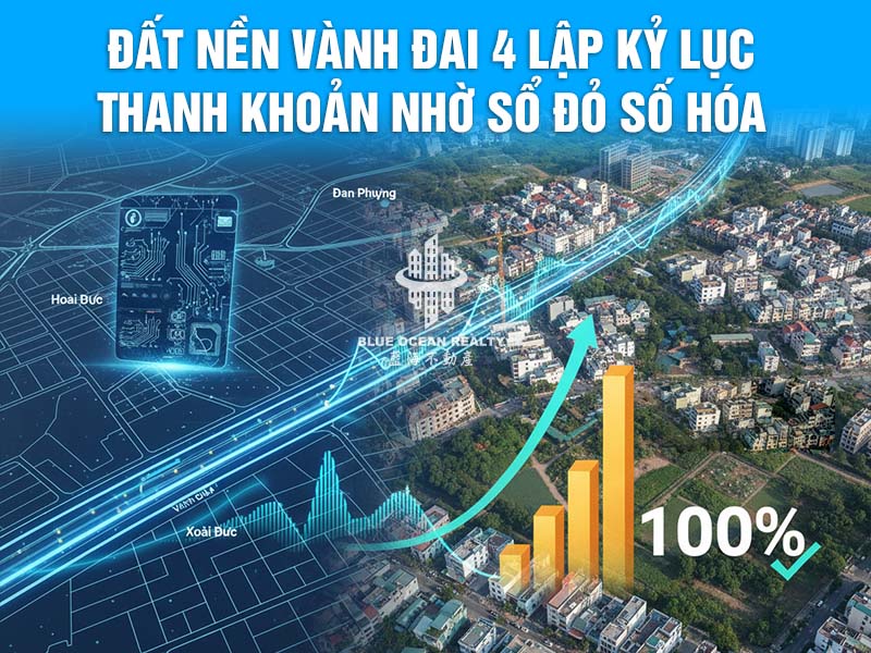 Đất nền Vành đai 4 lập kỷ lục thanh khoản nhờ sổ đỏ số hóa