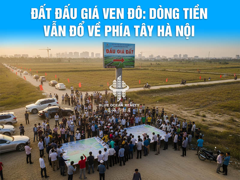 Đất Đấu Giá Ven Đô: Dòng Tiền Vẫn Đổ Về Phía Tây Hà Nội