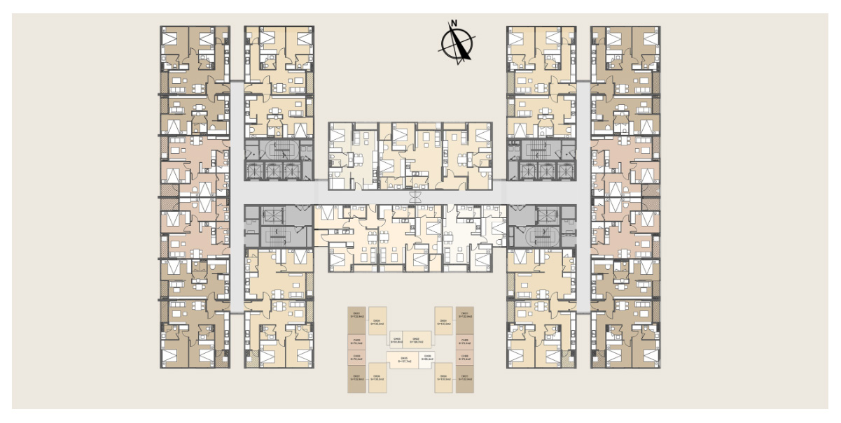 Mặt bằng tầng 14 - 15 tòa Rubby dự án Atera Central Phố Nối