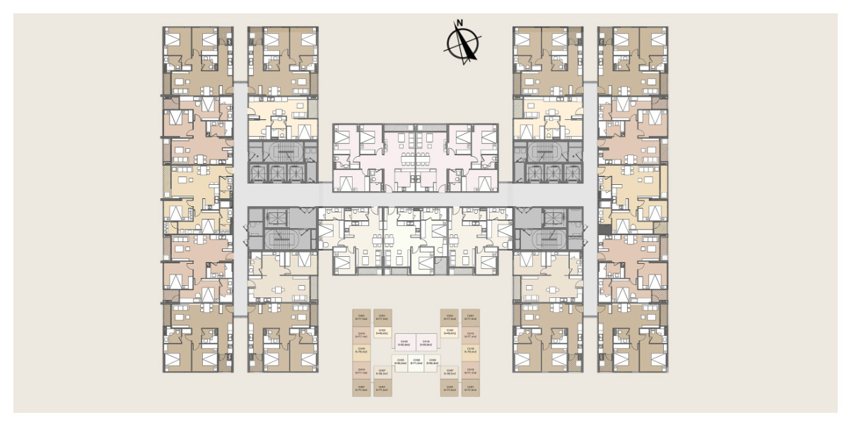 Mặt bằng tầng 16 tòa Rubby dự án Atera Central Phố Nối