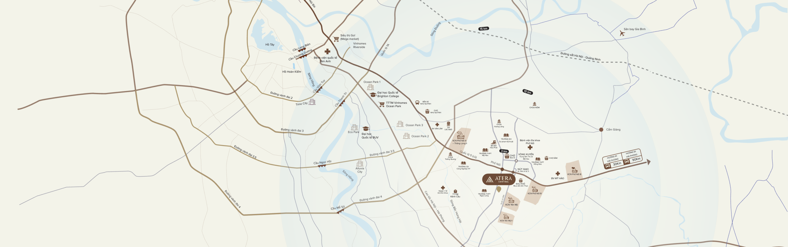 Bản đồ dự án Atera Central Phố Nối
